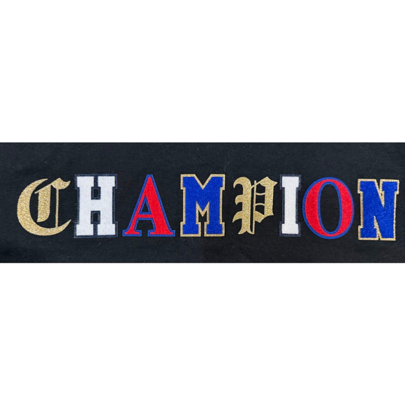 NWT S Men's Champion Black Heritage T Streetwear Multi-color Logo Old English - Picture 3 of 10